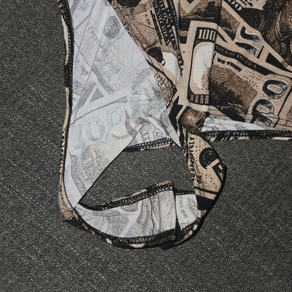 Chocolate Currency Print Bodysuit - Picture 5 of 6